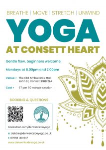 Monday evening yoga at Consett Heart Monday evening yoga at Consett Heart