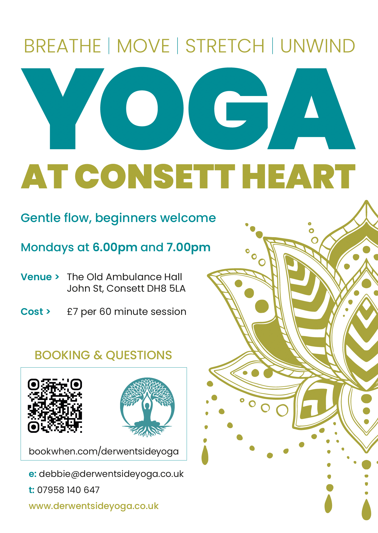 Monday evening yoga at Consett Heart Monday evening yoga at Consett Heart